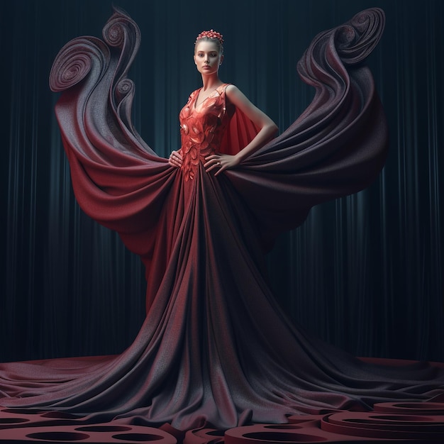 Premium AI Image | a model wearing elegant dress