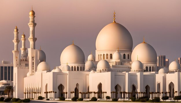 Photo a model of a white building with a golden cross on the top