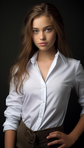 a model in a white shirt and a white shirt