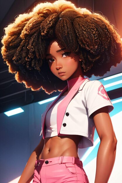 a model with afro hair