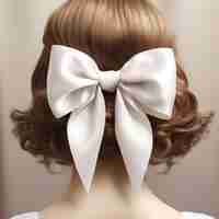 Photo a model with a bow in her hair