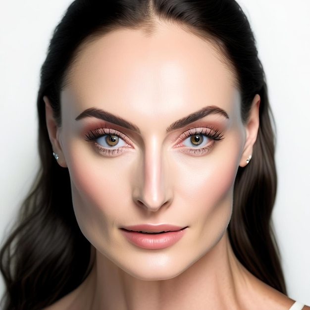 Model with face without makeup for beauty products Generative AI