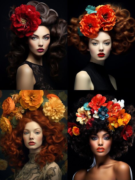 Model with a flower in her hair