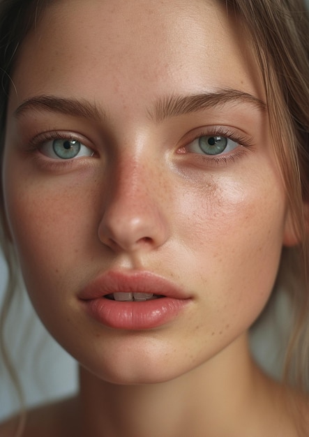 A model with a freckled nose and freckles