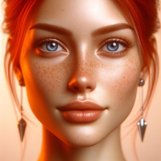 a model with freckles and freckles on it