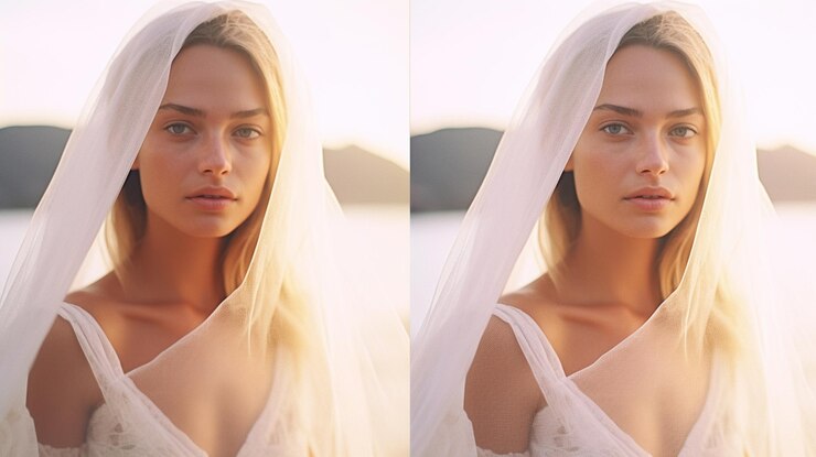 Фотография модель с завесой на голове