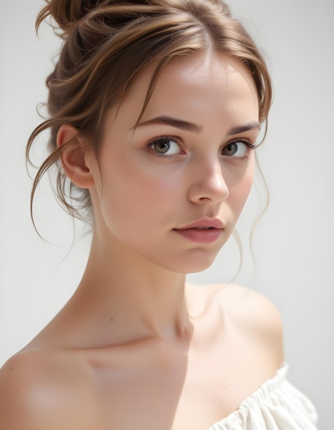 a model with a white dress and a white dress
