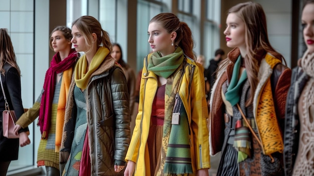 Modellen lopen op de catwalk tijdens de Fendi-show tijdens de Milan Women's Fashion Week in Milaan