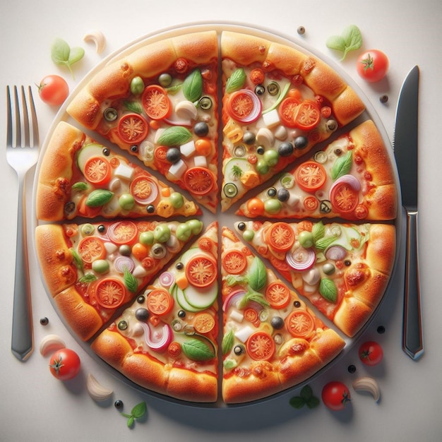 Photo modelo de una pizza en estilo 3d