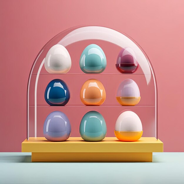 Современный 3D-дисплей коллекции пасхальных яиц
