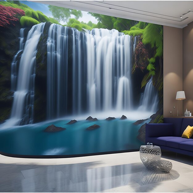 Modern 3D Fountain Wall Paintings