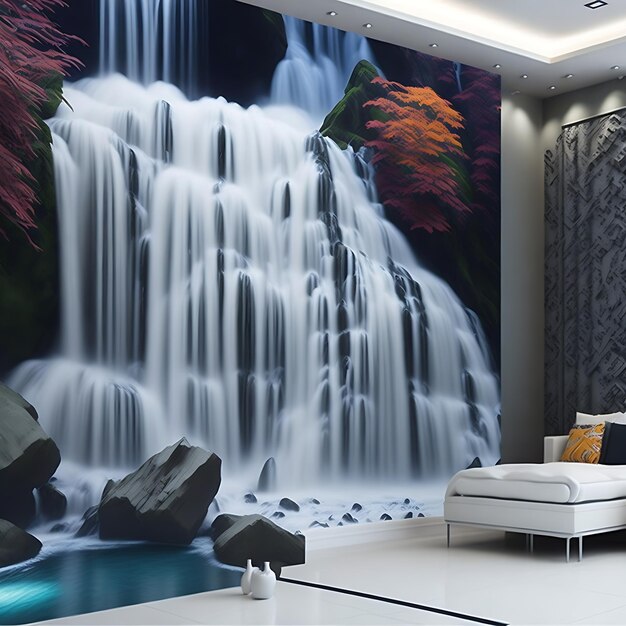 Modern 3D Fountain Wall Paintings