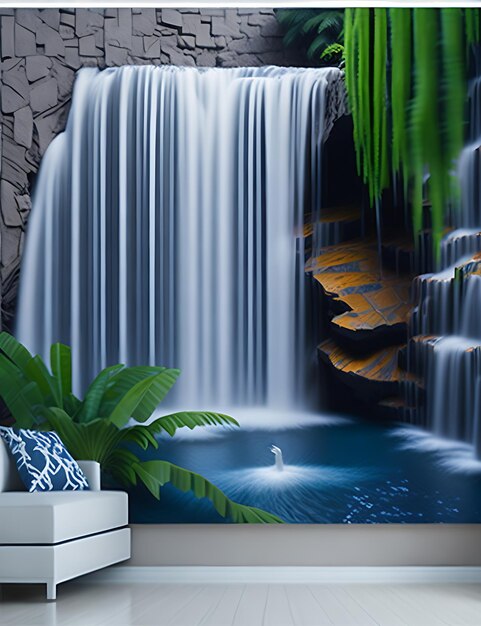 Modern 3D Fountain Wall Paintings