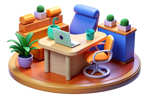 Photo modern 3d office illustration