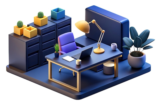 modern 3d office illustration