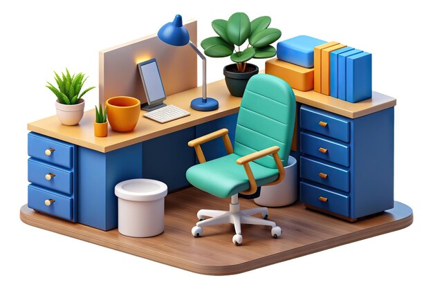 Photo modern 3d office illustration