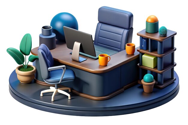 Photo modern 3d office illustration