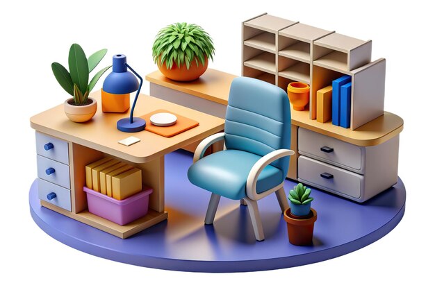 Photo modern 3d office illustration