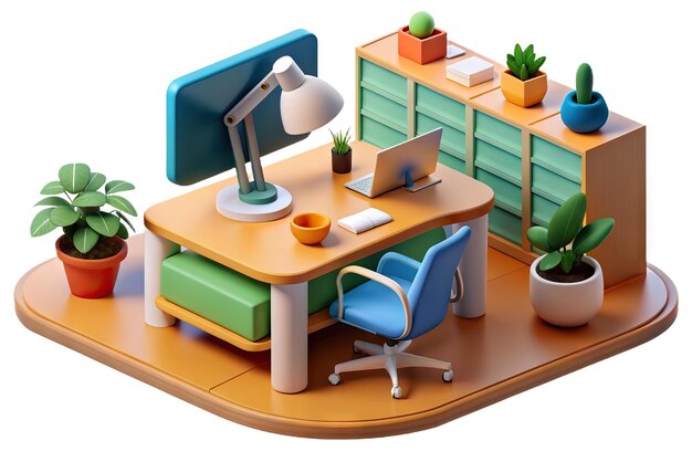 Photo modern 3d office illustration