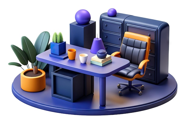 Photo modern 3d office illustration