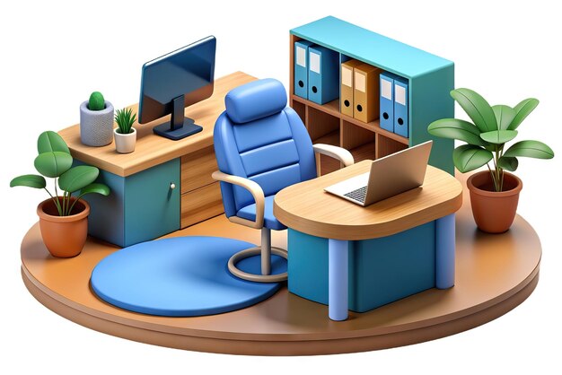 Photo modern 3d office illustration