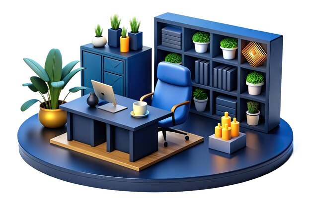 Photo modern 3d office illustration