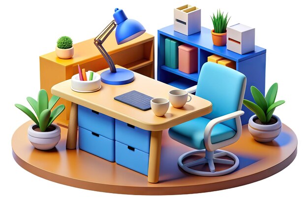 Photo modern 3d office illustration