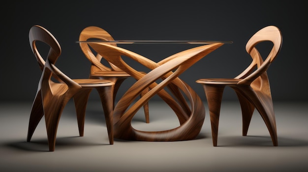 Modern 3d Table And Chairs By Design Studio Devolution