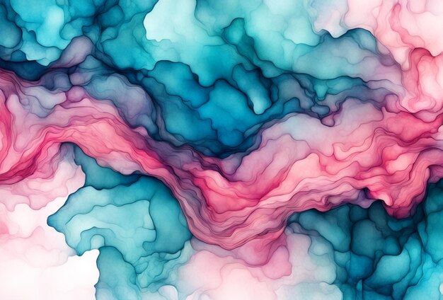 Modern abstract background blue and pink alcohol ink Generative AI