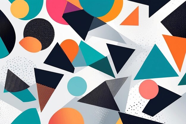 Modern abstract background with geometric shapes and halftone textures Minimalistic