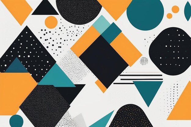 Modern abstract background with geometric shapes and halftone textures