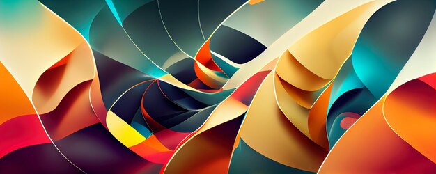 Modern abstract banner from colorful lines Generative AI