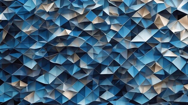 Modern abstract blue background design with layers of textured white transparent material in triangl