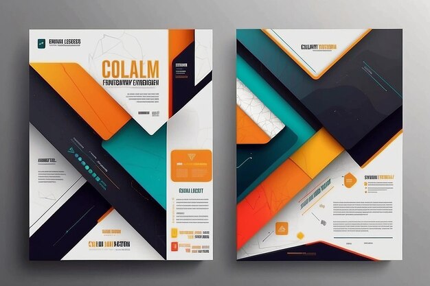 Photo modern abstract brochure template minimalist artwork geometric shapes