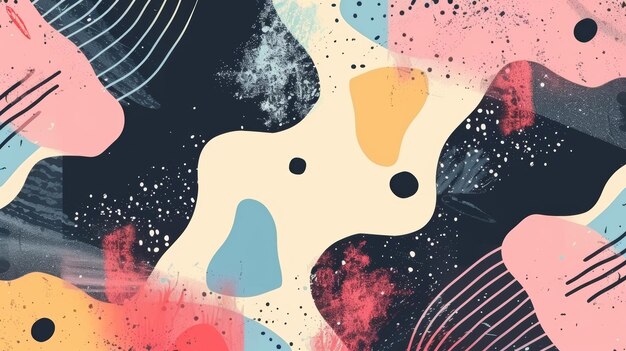 Photo a modern abstract card background featuring geometric shapes random creative elements blobs and blots vertical banner backdrop flat modern illustration
