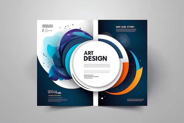 Photo modern abstract design for art template design coverfront page mockup