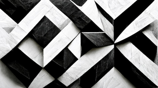 Modern abstract dynamic shapes black and white background with grainy paper texture Digital art