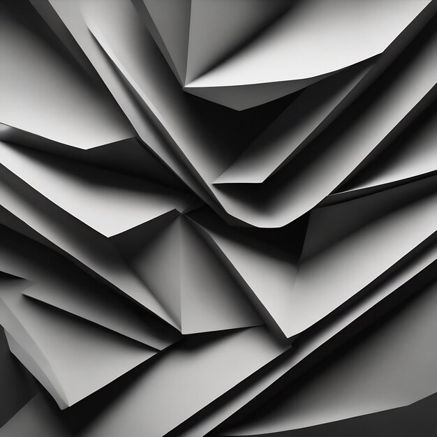 Modern abstract dynamic shapes black and white background with grainy paper texture digital art