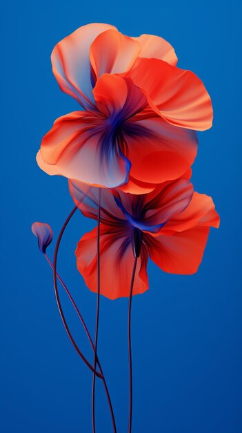 Modern abstract flower beautiful floral backdrop futuristic concept