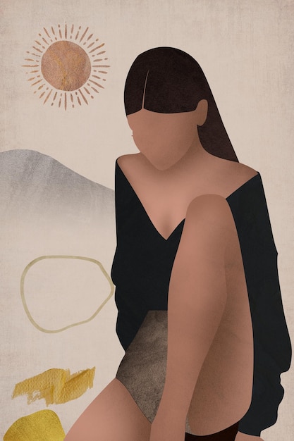 현대 추상 기하학 손으로 그린 아름다움 배경 장식 그림