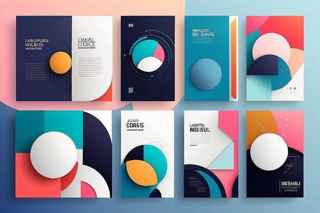 Modern Abstract Innovation Geometric Shapes in Trendy Template Design