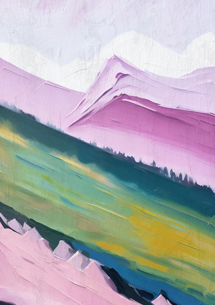 Modern Abstract Landscape Mountain Painting
