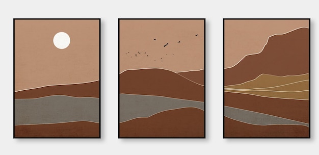 Modern abstract landschapskunst decoratief schilderen als achtergrond