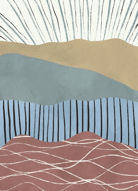 Moderna astratta montagne paesaggio dipinto a mano sfondo tessuto modello tela arte