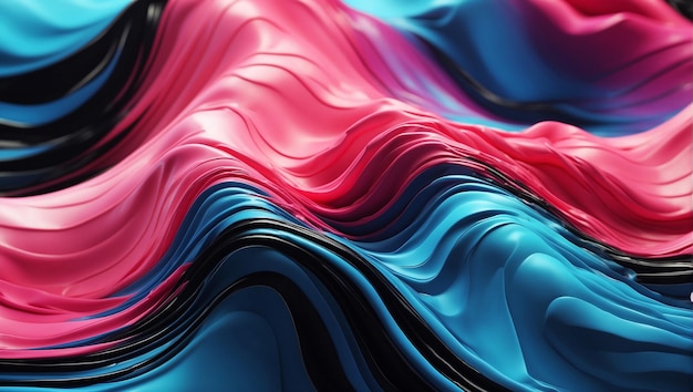 현대적 추상적인 다채로운 그라디언트 흐르는 파도 선 배너 배경 반이는 움직이는 선 디자인