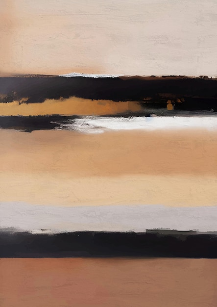 Modern Abstract Painting in Beige