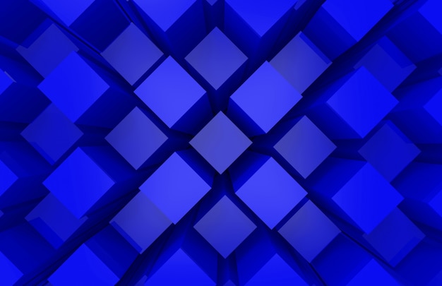 Photo modern abstract random blue square cube box bar stack wall design art wall