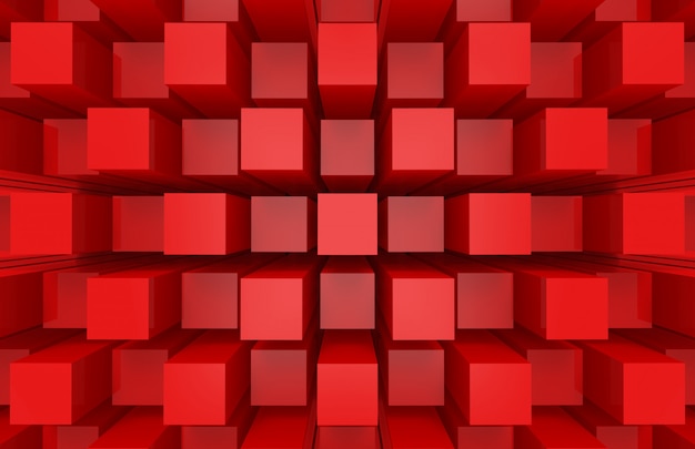 modern abstract random red square cube box bar stack wall