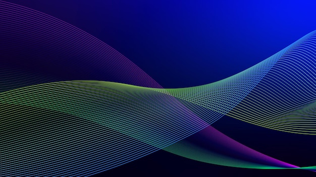 포스터 전단지 웹 사이트에 적합한 하프톤 진한 파란색 윤곽선이 있는 현대적인 추상 웨이브 곡선 배경 디자인은 배너 광고 등을 다룹니다.