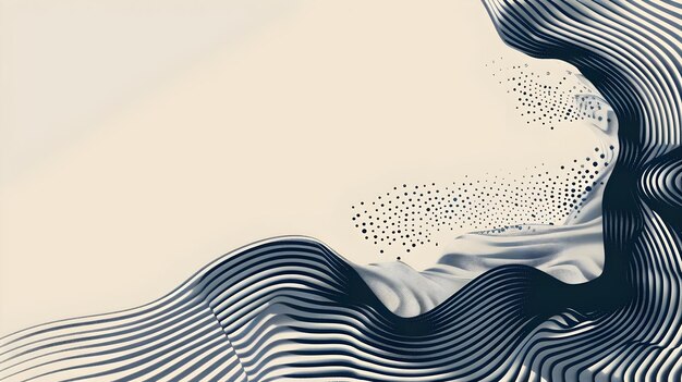 Photo modern abstract wave curve background design with halftone dark blue outlines suitable for posters